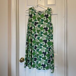 St. Patrick’s Day/Shamrock/Clover Green and Black Sleeveless Dress